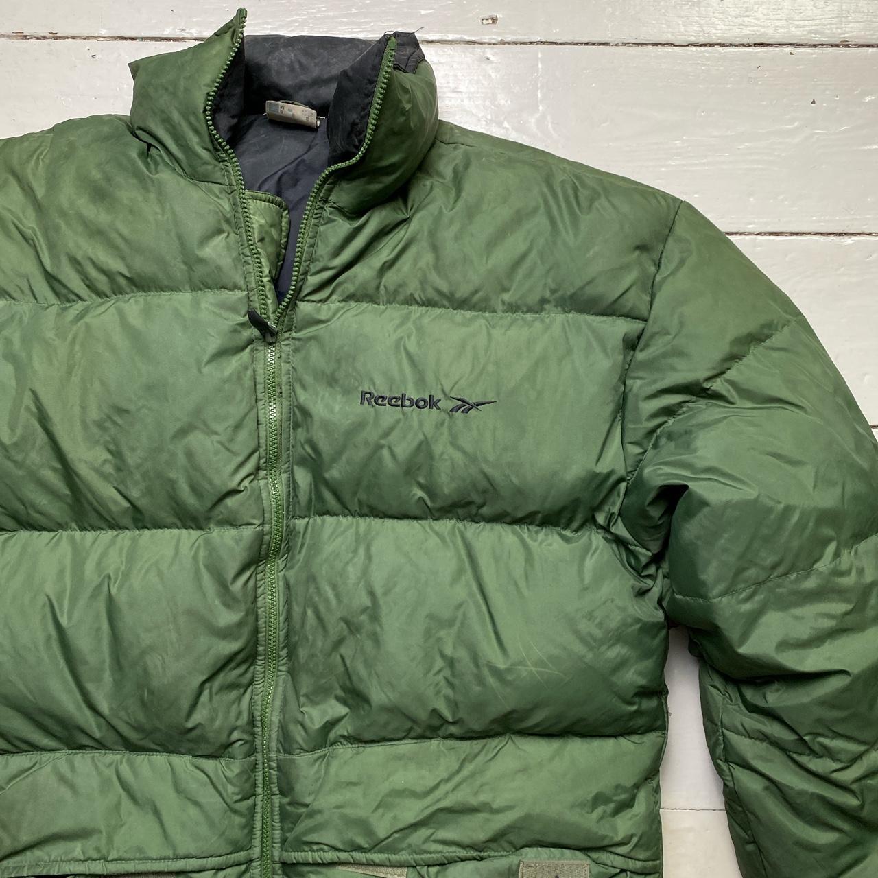 Reebok Oversized Vintage Green and Black Puffer Coat