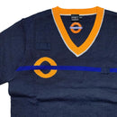 Workwear Navy and Orange V Neck Jumper (S)