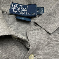 Polo Ralph Lauren Grey and Navy Short Sleeve Polo Shirt (M)