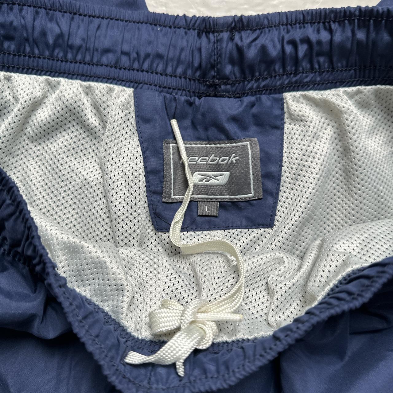 Reebok Vintage Navy and White Shell Track Pant Shorts