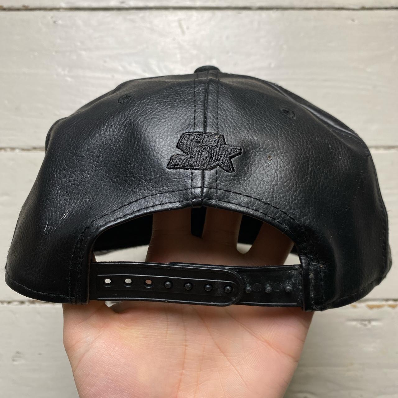 Starter Black Leather Snapback Cap