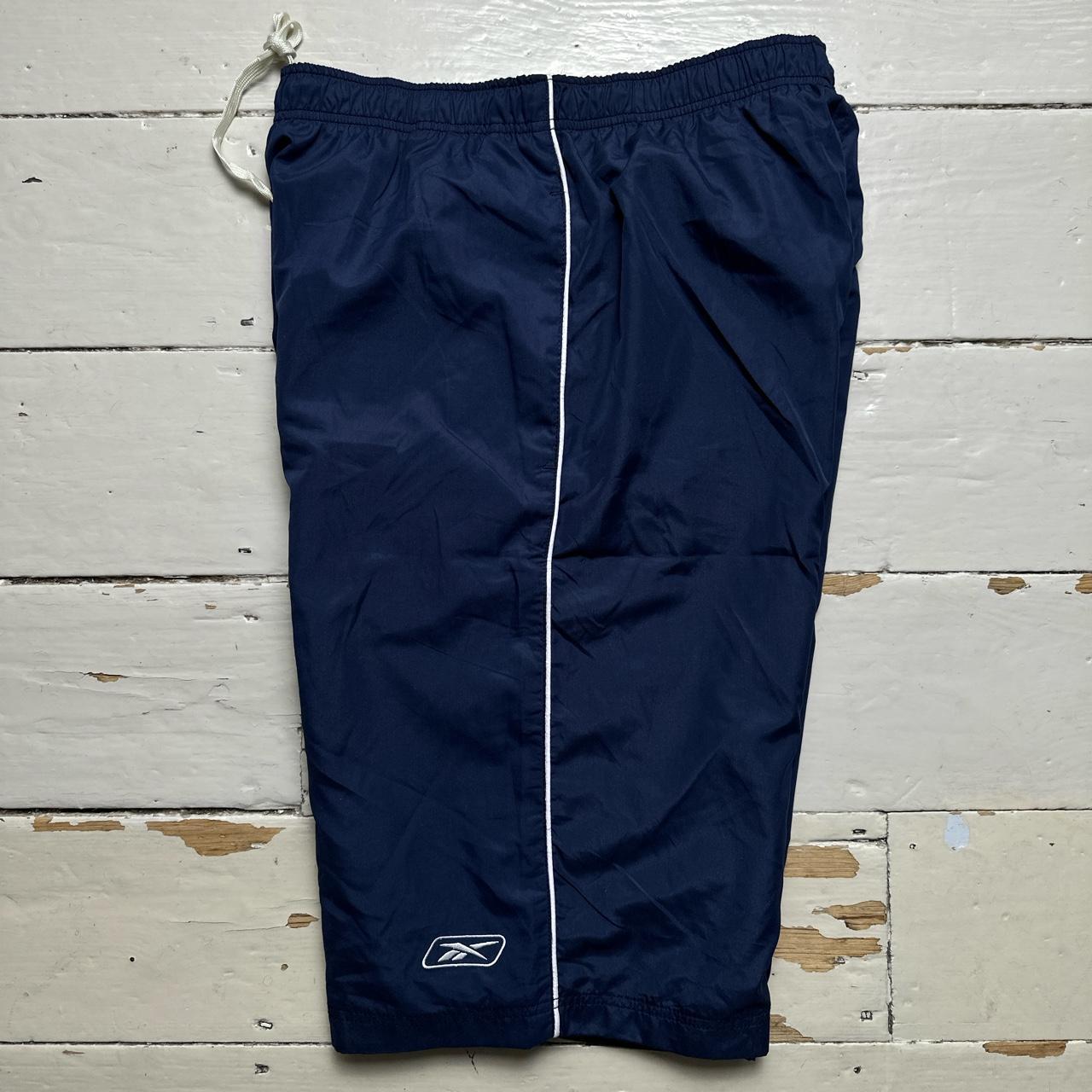 Reebok Vintage Navy and White Shell Track Pant Shorts