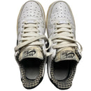 Nike Air Force 1 White and Black Gum Sole Checkered Interior (UK 6)