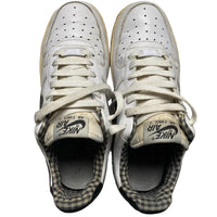 Nike Air Force 1 White and Black Gum Sole Checkered Interior (UK 6)