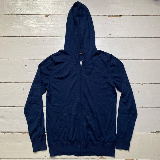 All Saints Merino Wool Navy Hoodie