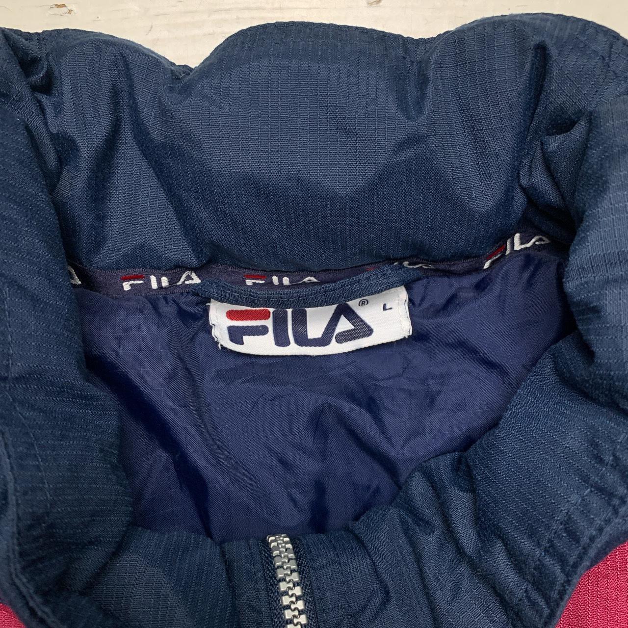 West Ham United Fila Vintage Puffer Jacket Navy Burgundy and White