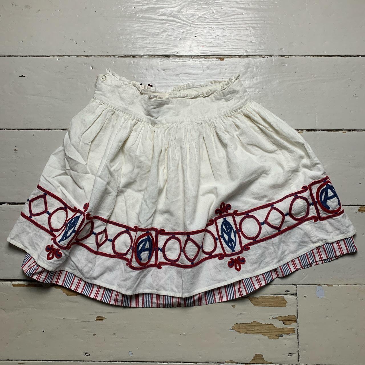 Joules White Red and Blue Kids Skirt