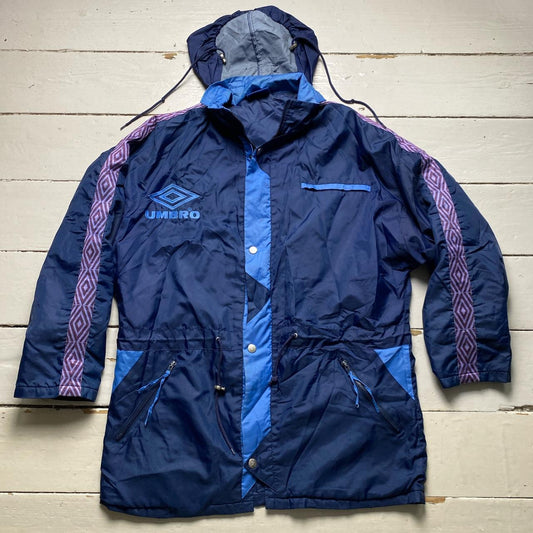 Umbro Vintage Football Long Jacket Navy Blue and Purple