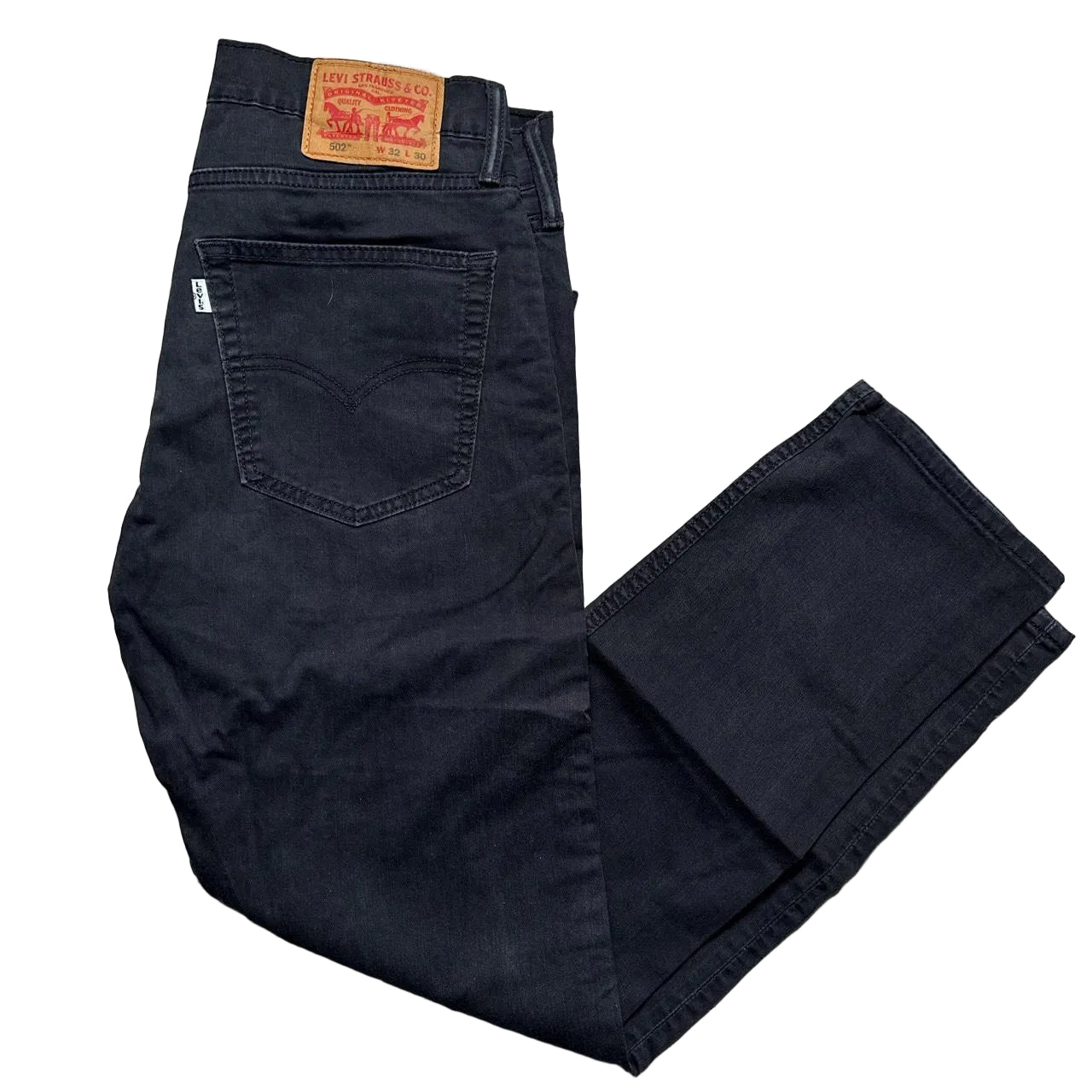 Levis 502 Black Trouser Jeans (32W)