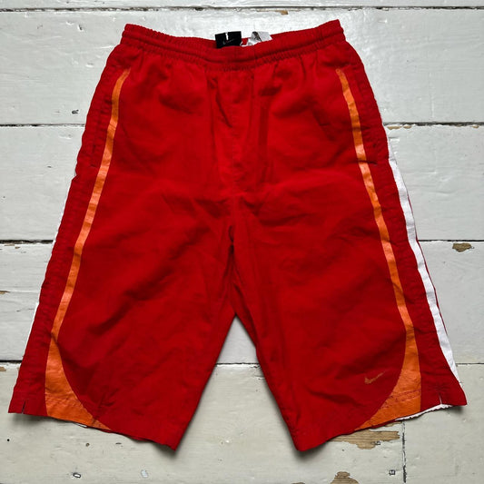 Nike Swoosh Red and Orange Vintage Shorts Womens