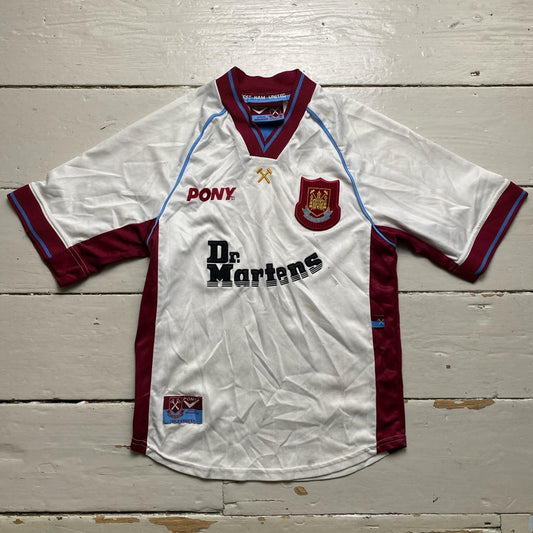 West Ham United Vintage Kids Pony Dr Martens White Football Jersey