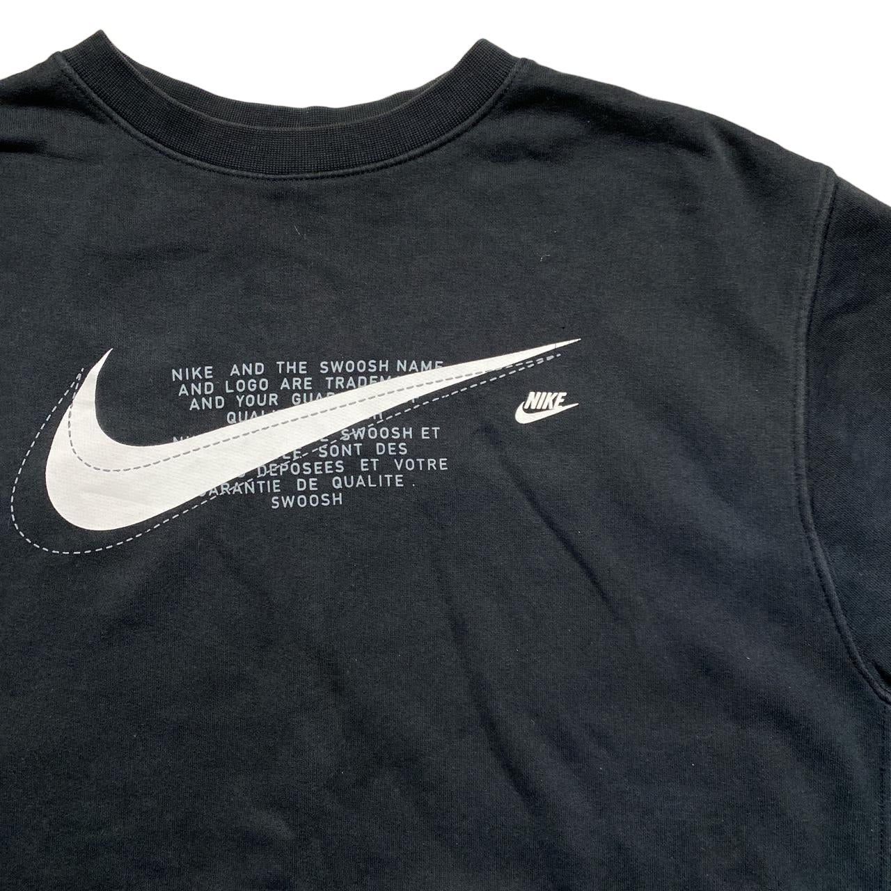 Nike Big Swoosh Black and White Jumper (L)