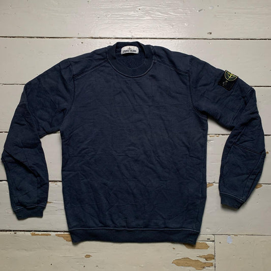 Stone Island Navy Crewneck Square Outline Repeat Jumper