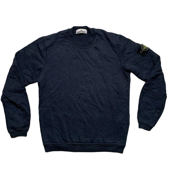 Stone Island Navy Crewneck Square Outline Repeat Jumper