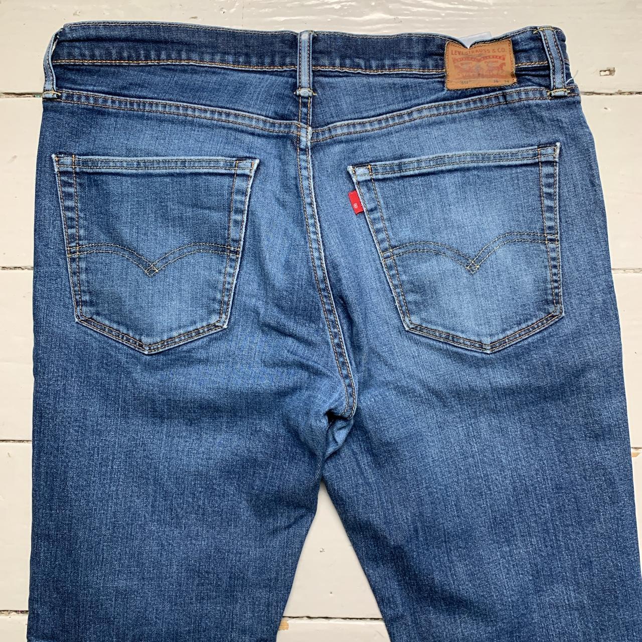 Levis 511 Navy Distressed Knee Jeans