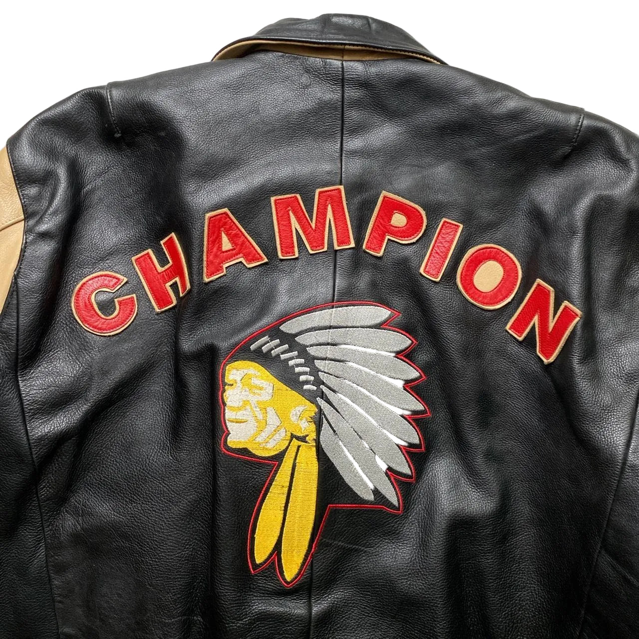 Osaka Champion Red Indian Leather Bomber Jacket (L)