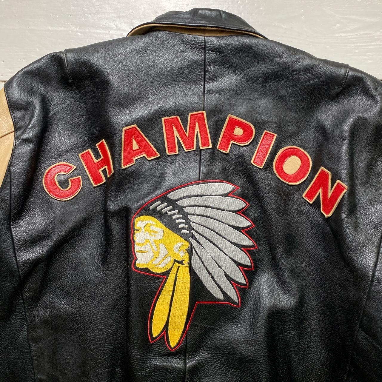 Osaka Champion Red Indian Leather Bomber Jacket