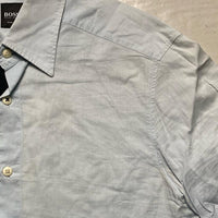 Hugo Boss Light Blue and Navy Short Sleeve Shirt (S)