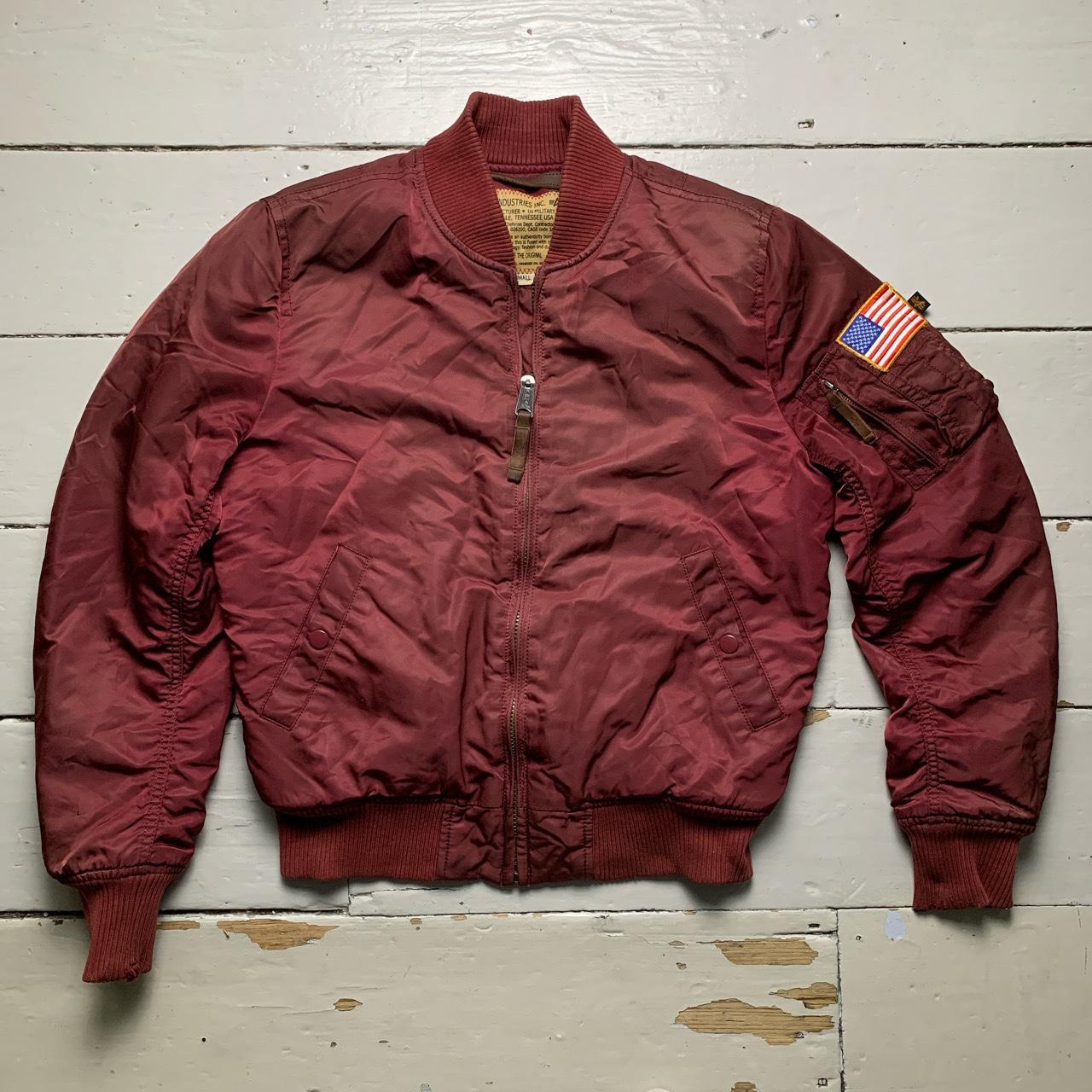 Alpha Industries Burgundy Bomber Jacket