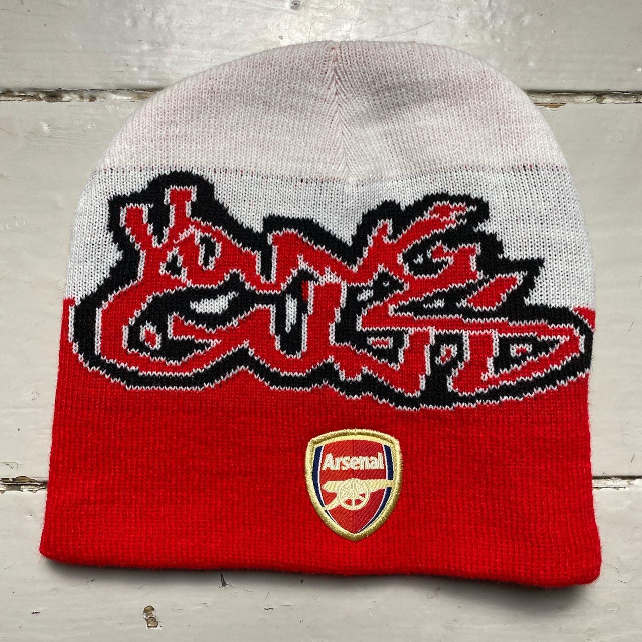 Arsenal Young Guns Graffiti Mens Beanie Hat Red White and Black