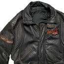 Harley Davidson Vintage Black Leather Motorcycle Jacket (L)