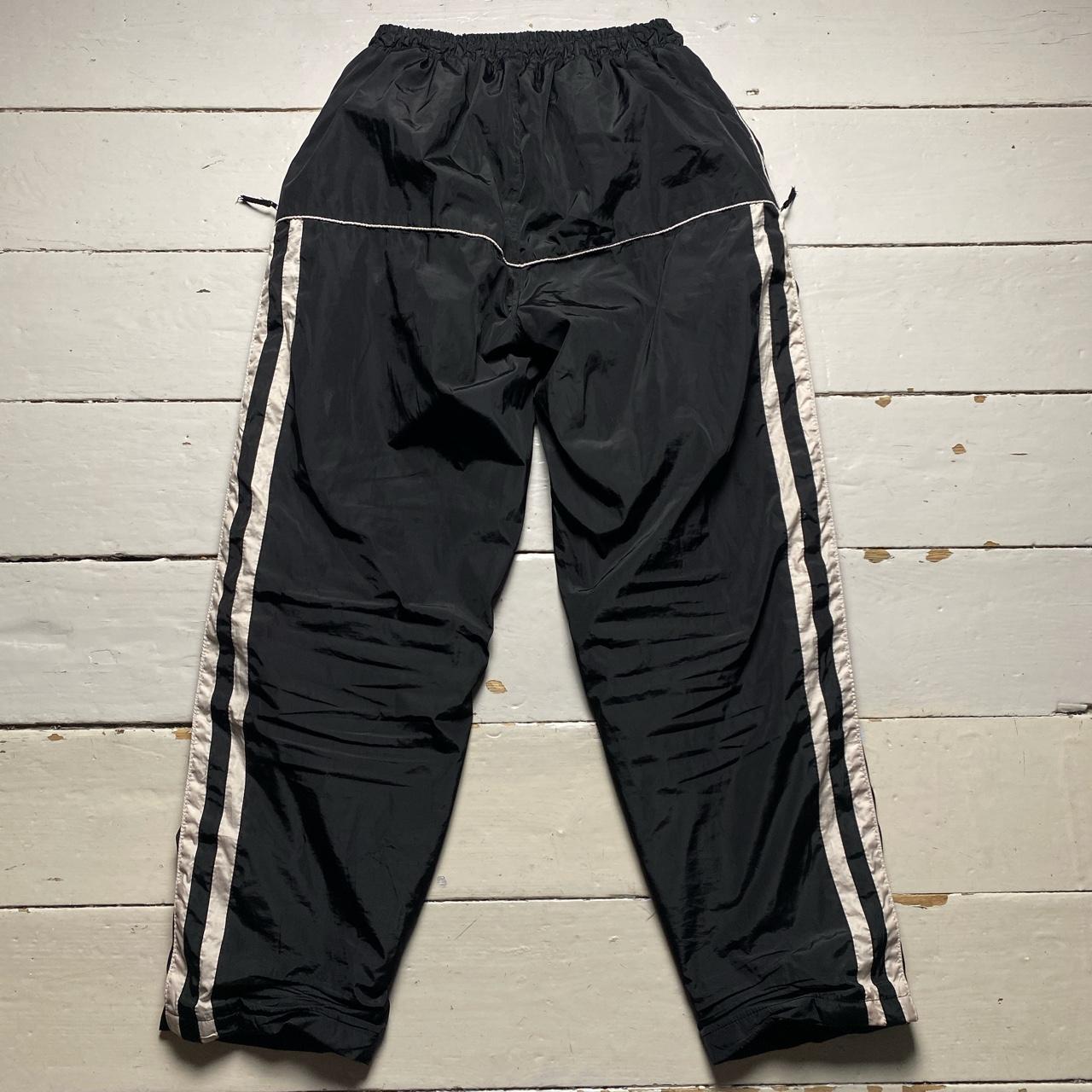 Nike Black and White Swoosh Baggy Trackpant Shell Bottoms