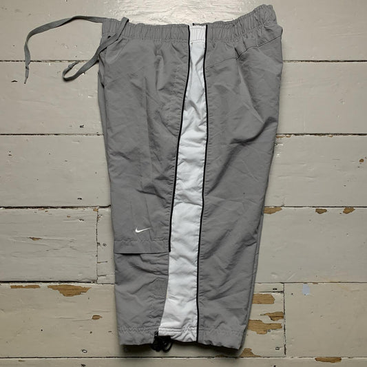 Nike Vintage Shell Baggy Track Pant Shorts Silver and White