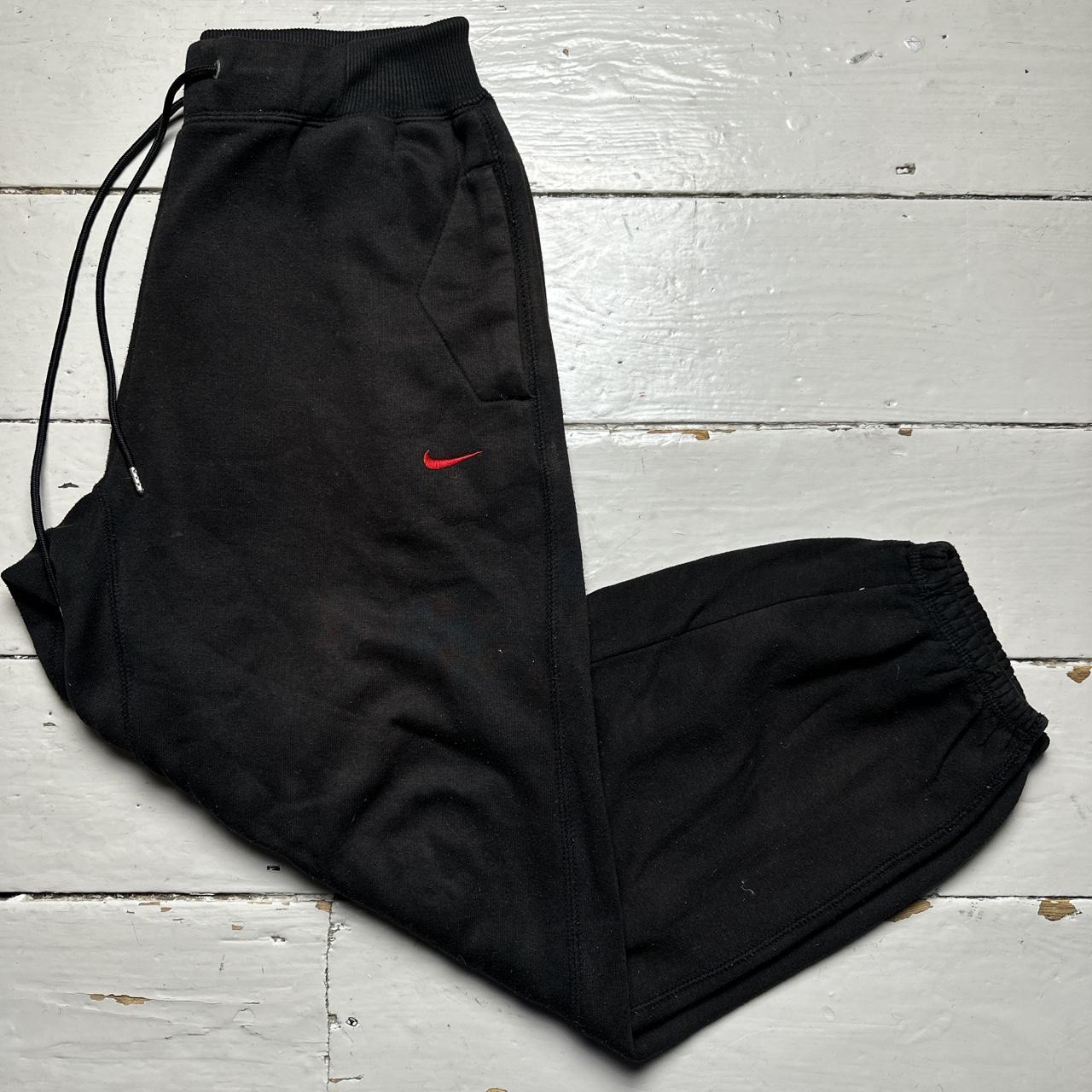 Nike Vintage Black and Red Swoosh Baggy Joggers