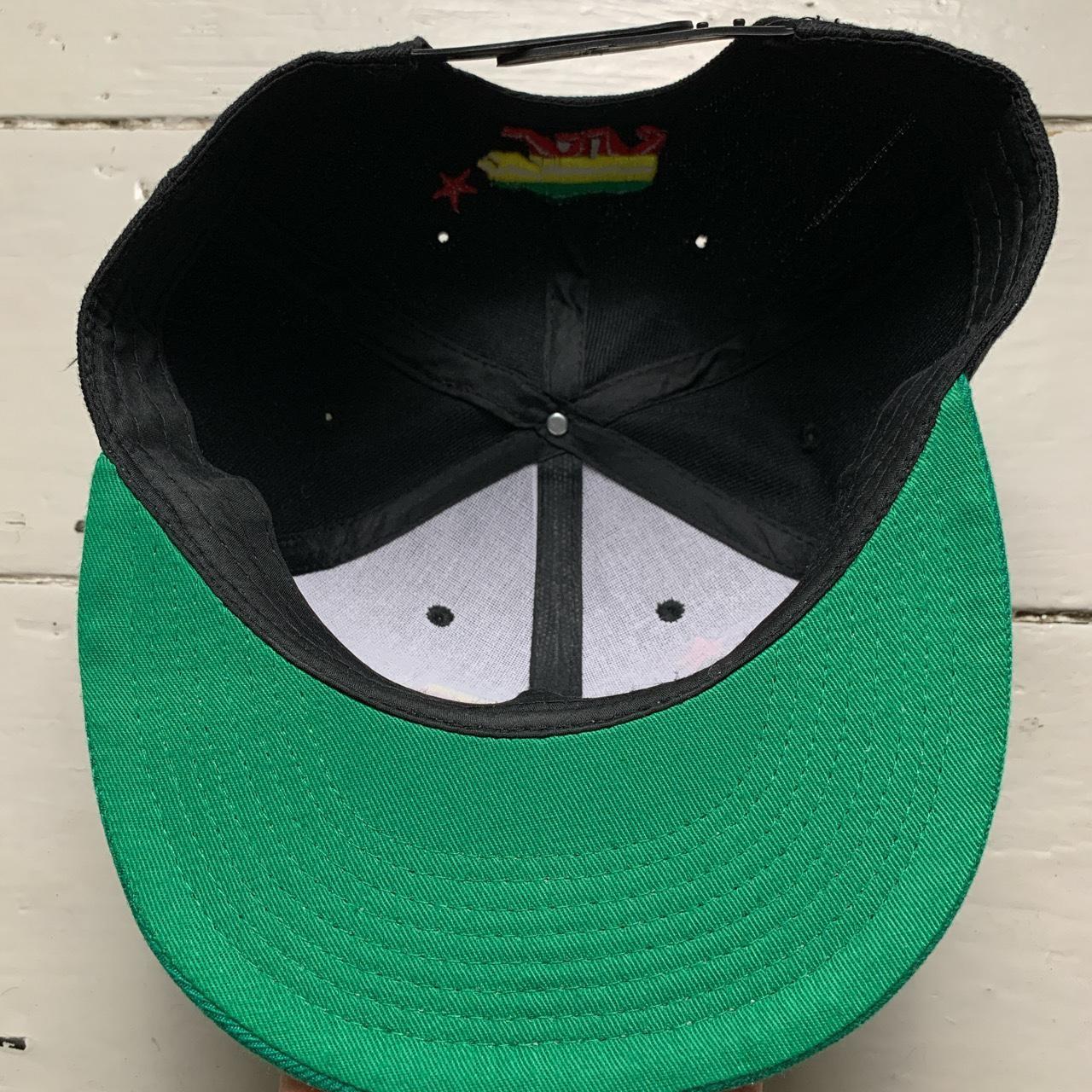 California Republic Black Rasta and Green Snapback Cap