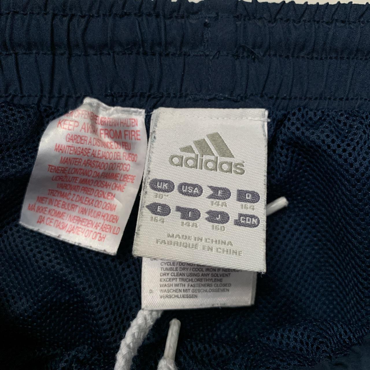 Adidas Navy and White Shell Trackpant Bottoms (S)