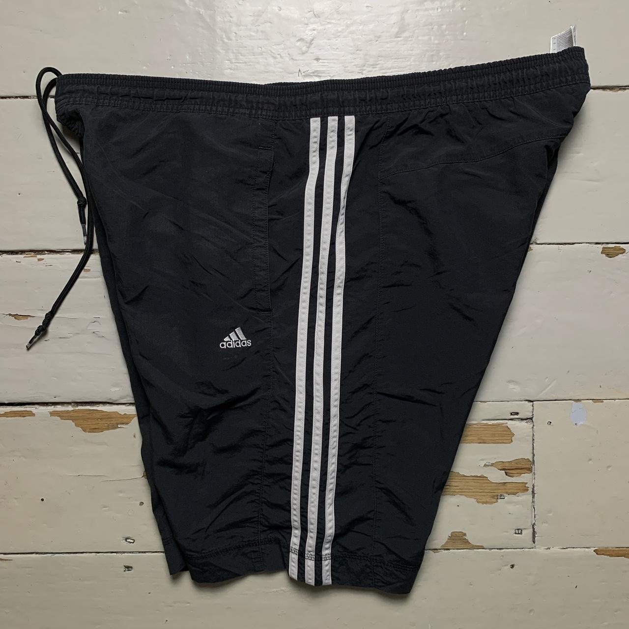 Adidas Vintage Black and White Track Pant Shell Swim Shorts