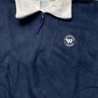 Wimbledon Vintage 90’s Fleece Quarter Zip Jumper Navy and White (XS)