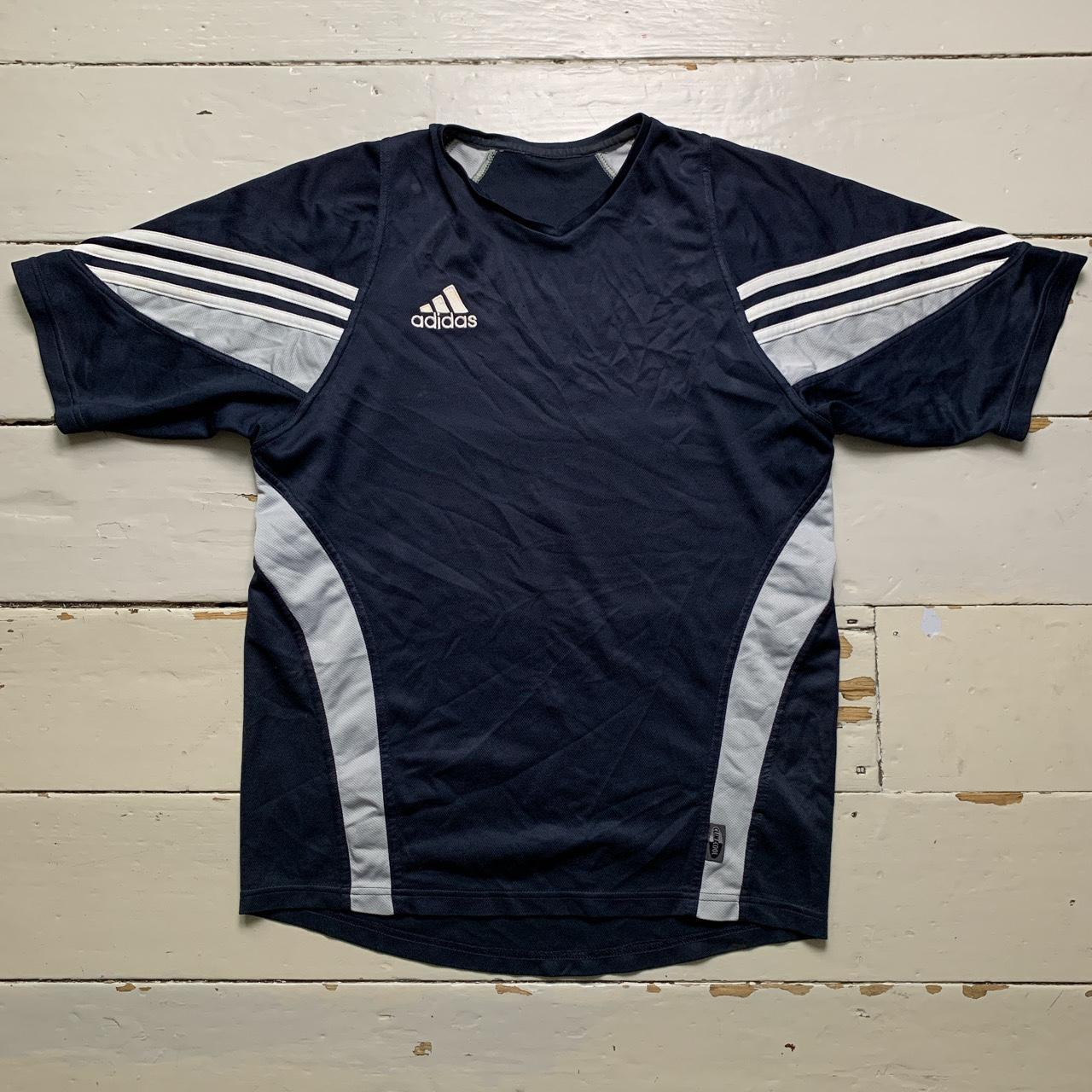 Adidas Climalite Vintage Navy White and Silver T Shirt