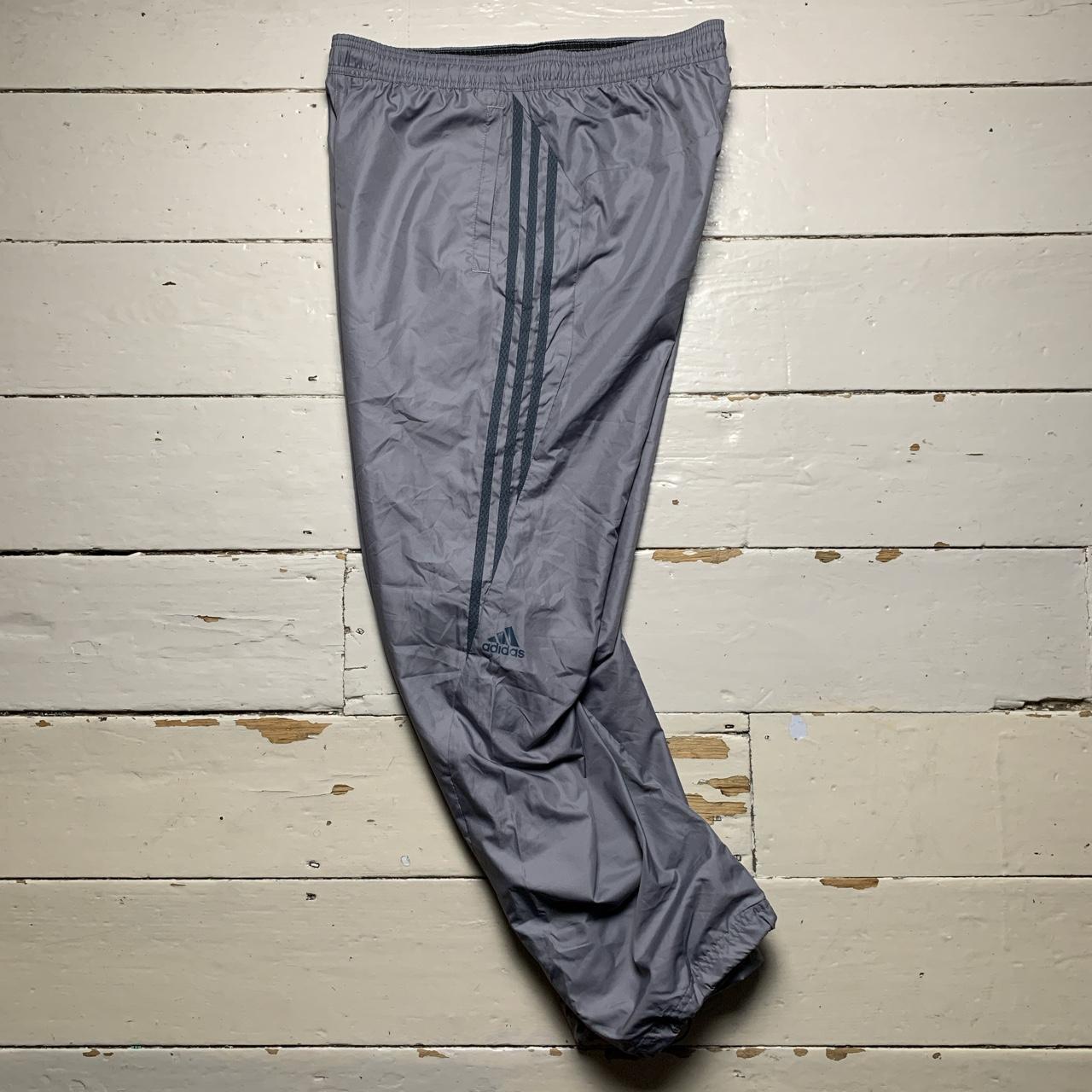 Adidas Baggy Shell Track Pant Bottoms Grey and Silver