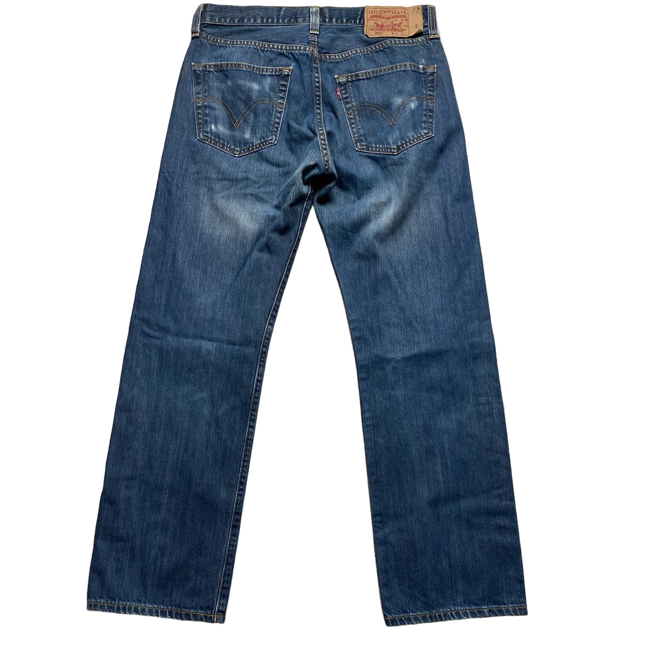 Levis 501 Dark Navy Stonewashed Jeans (32W)