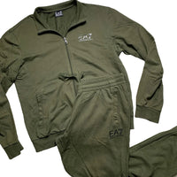 EA7 Olive Khaki Green Full Tracksuit (XL)