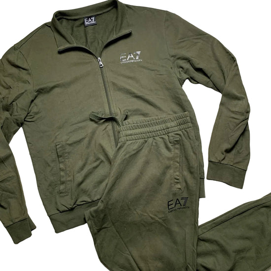 EA7 Olive Khaki Green Full Tracksuit (XL)