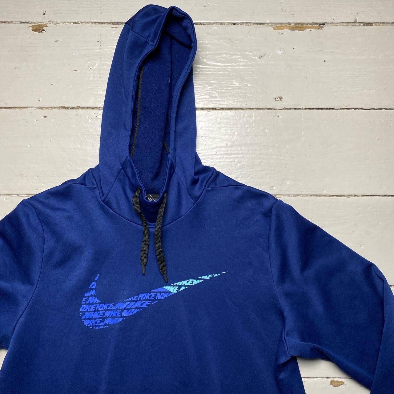 Nike Big Swoosh Blue Dri Fit Hoodie