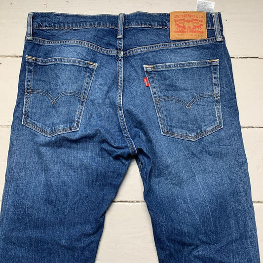 Levis 513 Navy Blue Distressed Jeans