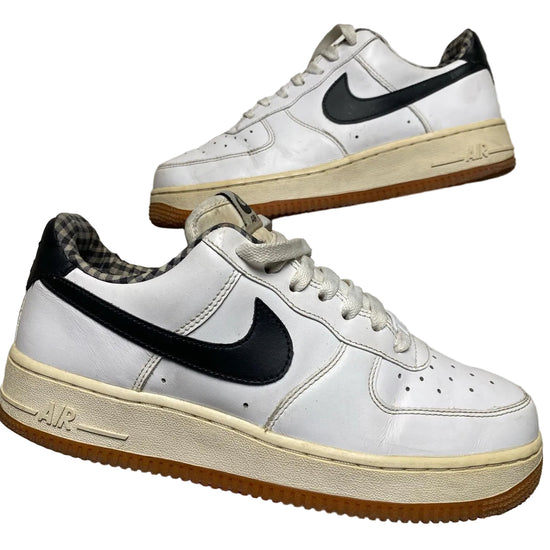 Nike Air Force 1 White and Black Gum Sole Checkered Interior (UK 6)