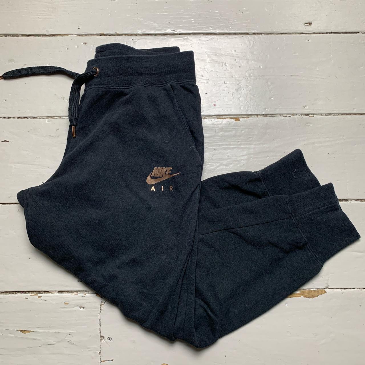 Nike Air Womens Black and Rose Gold Jogger Bottoms