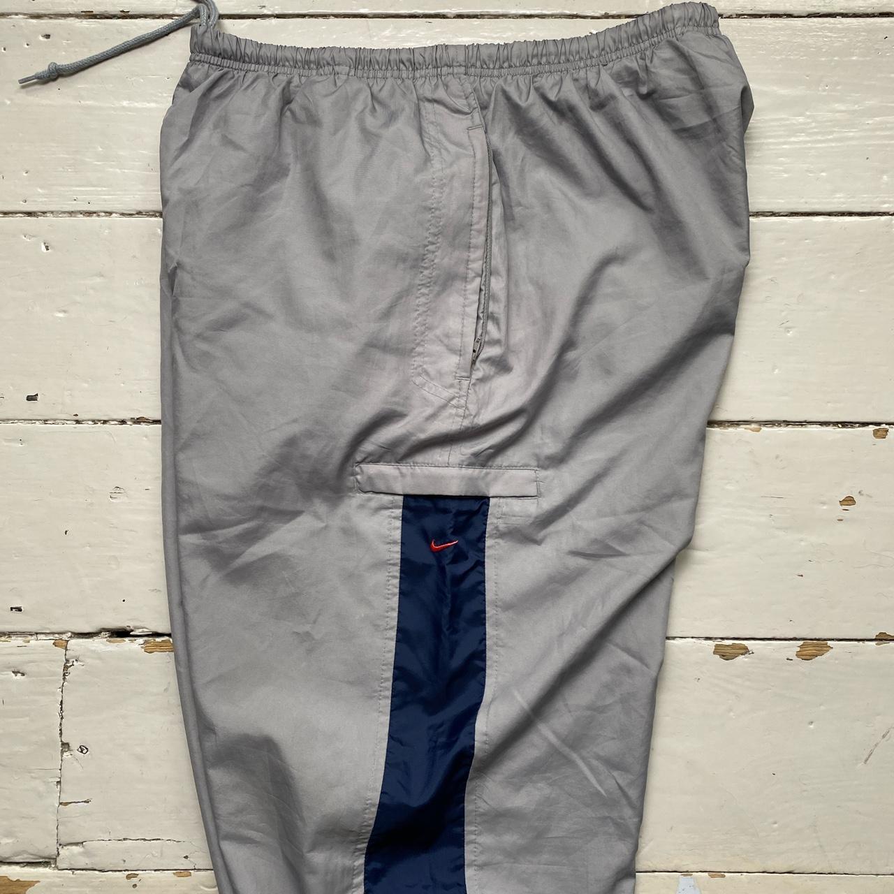 Nike Vintage Baggy Track Pant Cargo Style Shell Bottoms Navy Grey and Red