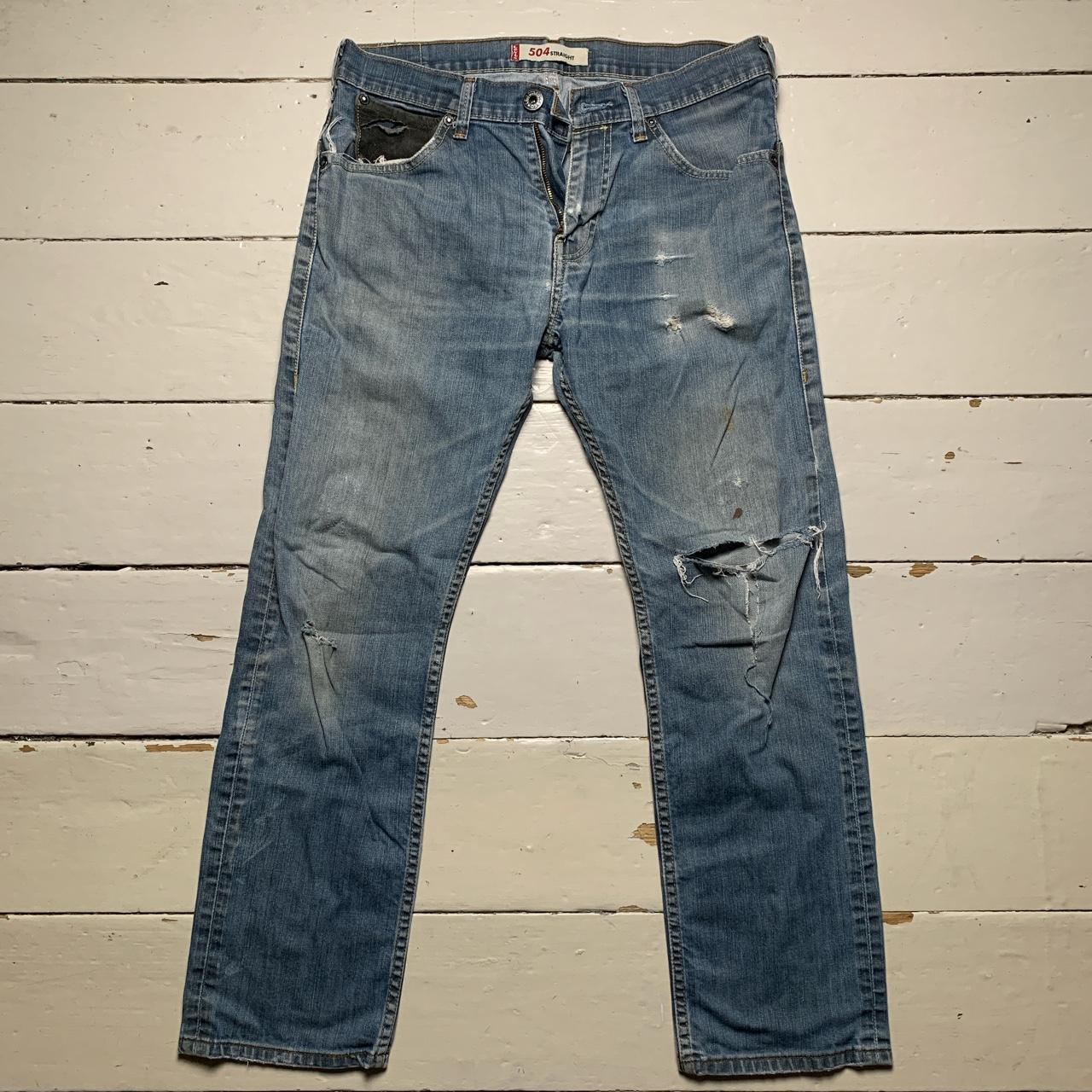 Levis 504 Straight Distressed Jeans