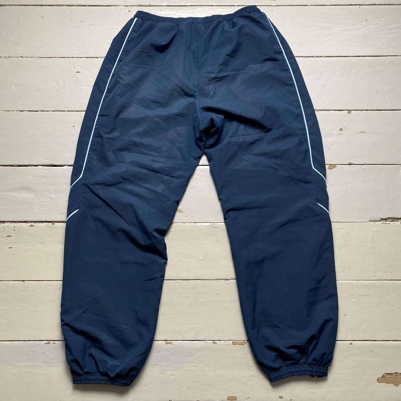 Reebok Vintage Baggy Shell Track Pant Bottoms Navy and Baby Blue