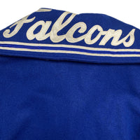 Trophy Jackets Atlanta Falcons Kathy Vintage Blue and White Wool Varsity Jacket (L)