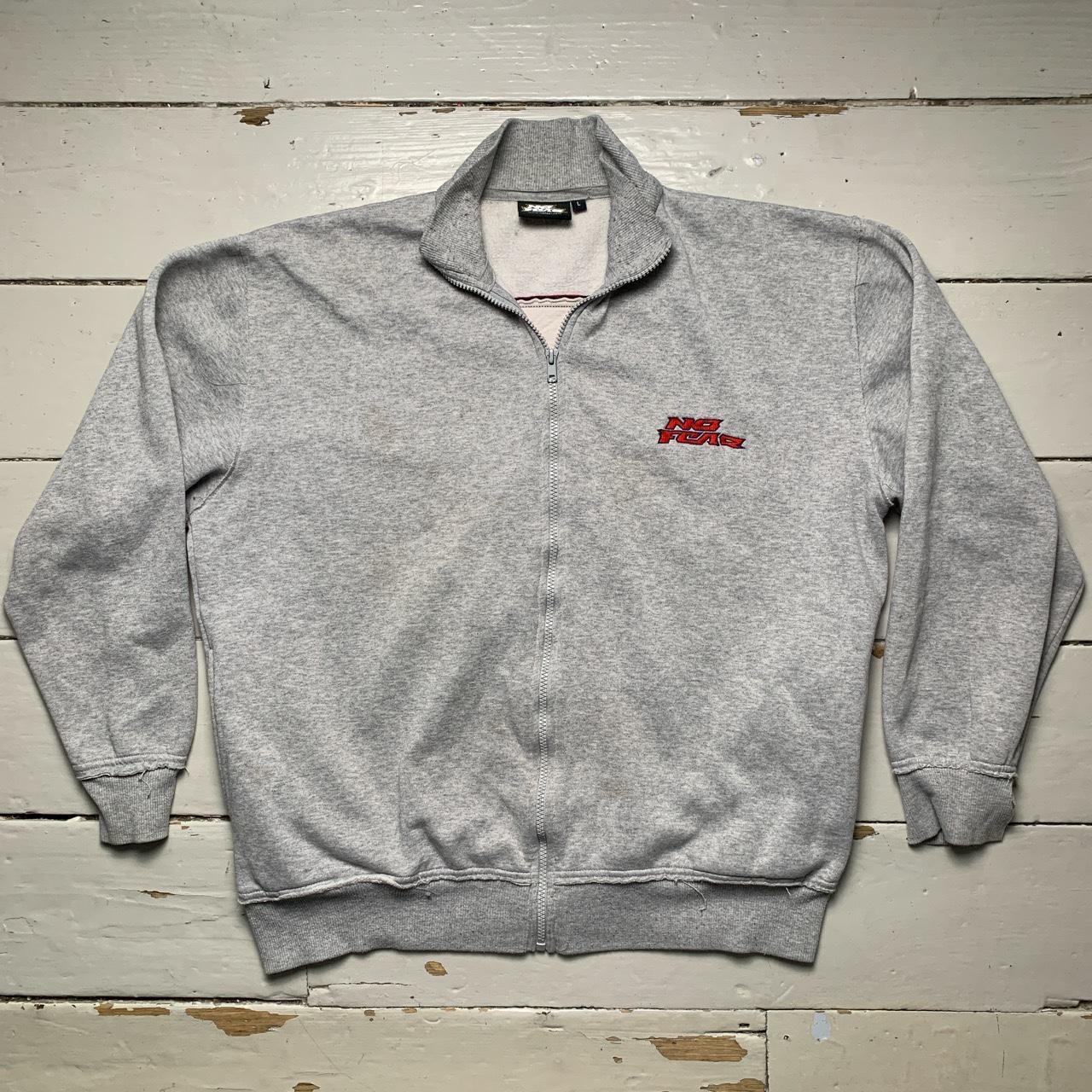 No Fear Eyes Grey and Red Zip Jumper