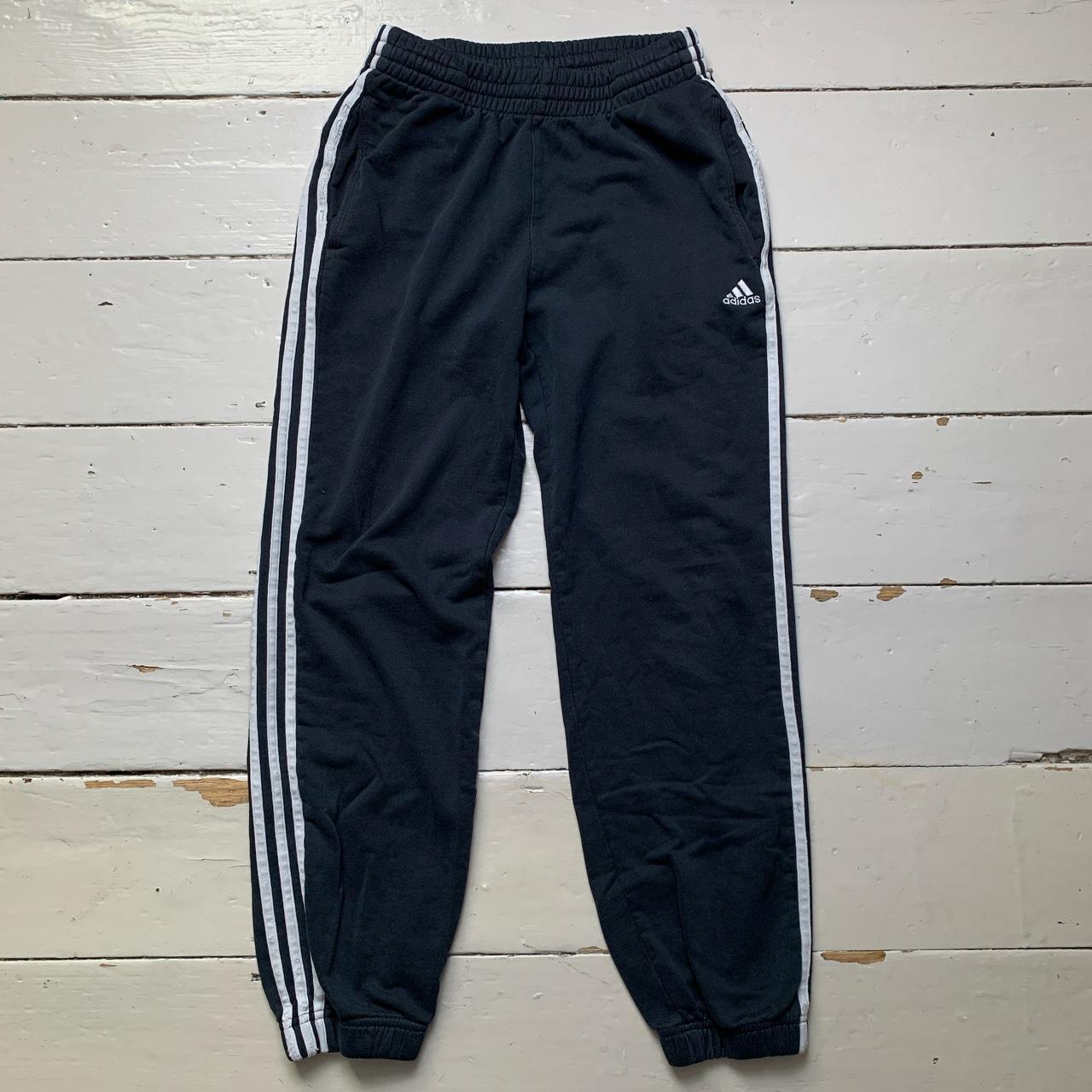 Adidas 3 Stripe Black and White Baggy Joggers