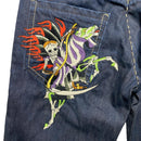 Ed Hardy Vintage Embroidered Skeleton Horse Baggy Jeans (32W)
