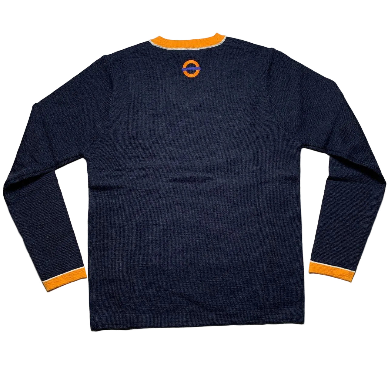 Workwear Navy and Orange V Neck Jumper (S)