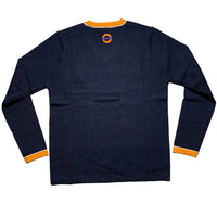 Workwear Navy and Orange V Neck Jumper (S)